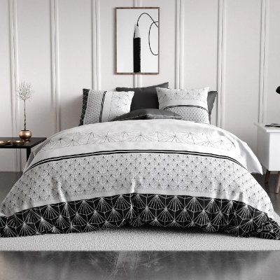 ATELIER DU COTON Housse de Couette 220x240 + 2 taies d'oreiller 100% Coton 57 Fils Casta 2