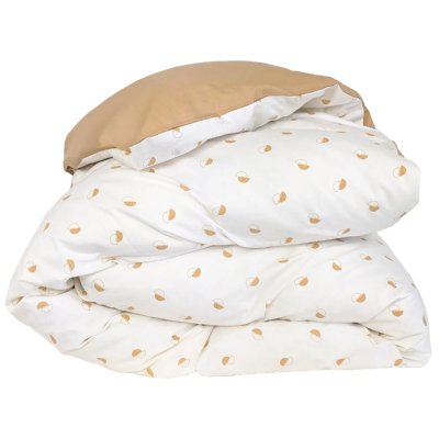 LINNEA Housse de Couette 300x240 cm Percale 100% Coton Alex Marron Moka