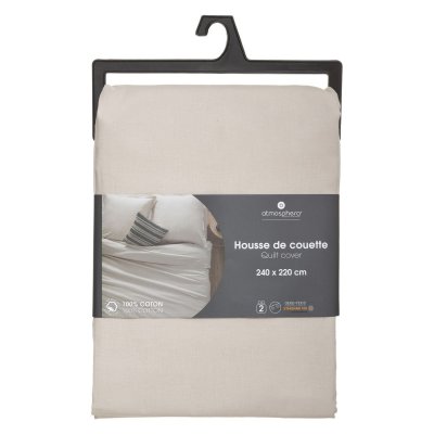 ATMOSPHERA CREATEUR D INTERIEUR Housse de Couette ""Int&eacute;rieur"" 220x240cm Lin Beige