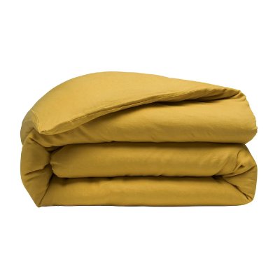 BATON ROUGE Housse de couette lin lave jaune 240x260 cm