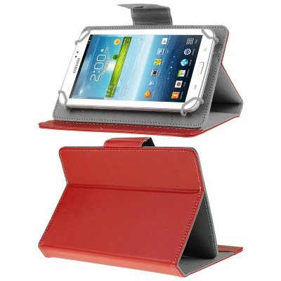 YONIS Housse de Protection Support Pliable En Simili Cuir Rouge Pour Tablette 9 Pouces 