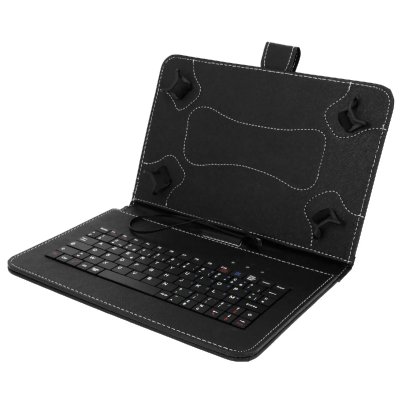 AVIZAR Housse Folio avec Clavier AZERTY Tablette 10'' - Noir - Connecteur Micro-USB