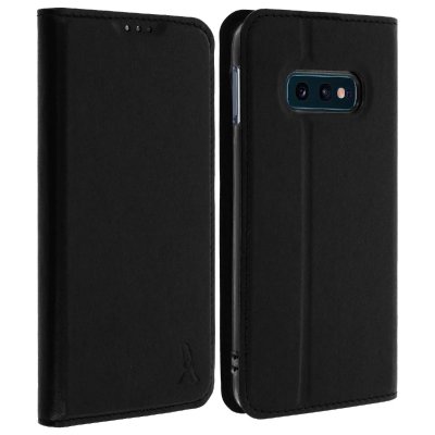 AKASHI Housse Galaxy S10e Etui Porte-carte Silicone Support Stand Noir