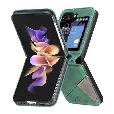 HTDMOBILES Housse pour Samsung Galaxy Z Flip 7 - etui coque pochette portefeuille - VERT -