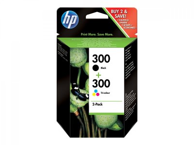 HP  300 2-Pack Noir + 3 couleurs