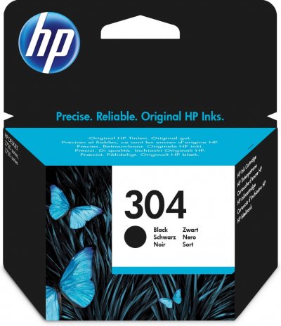 HP  304 Cartouches Couleur Noir Standardkapazit&auml;t 120 Pages 1-pack (N9K06AE#BA3)