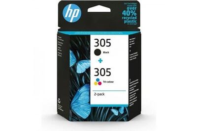 HP  305 Pack de 2 Cartouches d'Encre Noire et Trois Couleurs Authentiques (6ZD17AE)