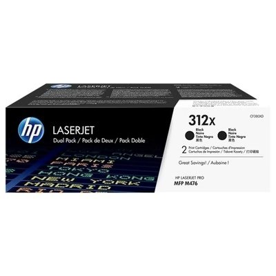 HP  312X, Pack 2 toners haute capacit&eacute; noir