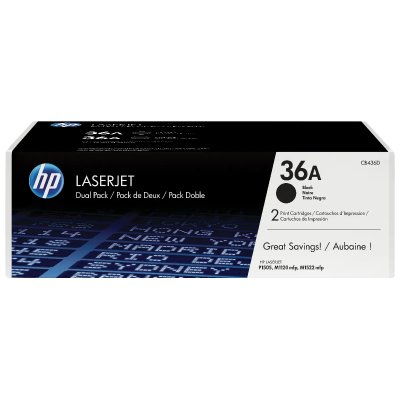 HP  36A pack de 2 toners LaserJet noir authentiques CB436AD