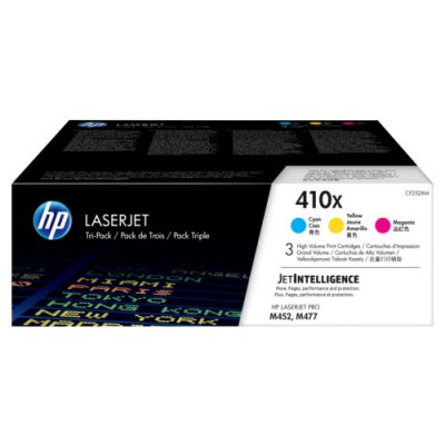 HP  410X, pack 3 toners haute capacit&eacute; couleurs