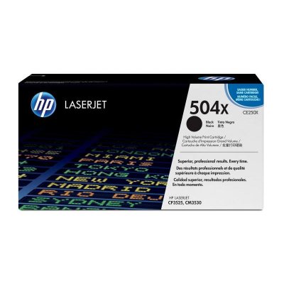 HP  504X toner LaserJet noir grande capacit&eacute; authentique CE250X