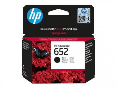HP  652 Cartouche d'Encre Noire Authentique (F6V25AE)