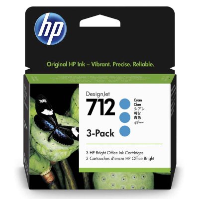 HP  712 Original Cyan 3 pi&egrave;ce(s)