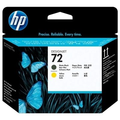 HP  72 Noir mat et jaune