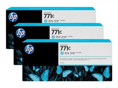 HP  771C - pack de 3 - cyan clair - originale - cartouche d'encre 