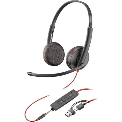 POLY Hp  3225 Usb-c +3.5+usb-c/a Voip Headphones Argent&eacute;