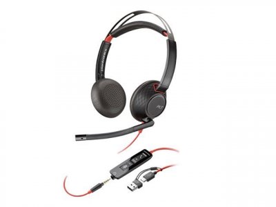 POLY HP  BW 5220 Cuffie Cablato a Padiglione Ufficio USB tipo-C Nero