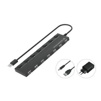 CONCEPTRONIC Hub  usb 2.0 7 p con inter. Y alimenta HUBBIES08BP