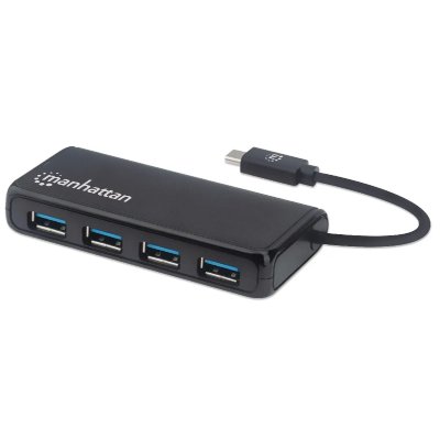 MANHATTAN Hub usb 3.2  - 4 ports - usb-c - plug and play - noir