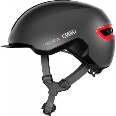 ABUS Hud-y ace Casque de v&eacute;lo Unisex, Titane/Rouge, l (57-61 cm) - 