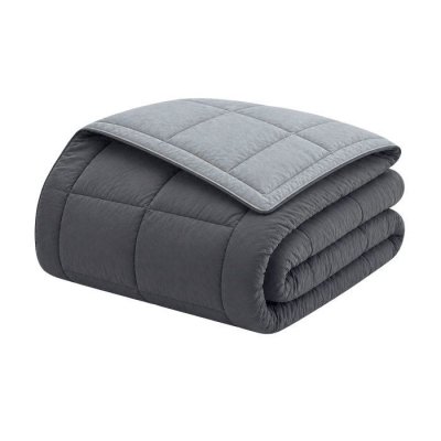TOISON D OR HUDSON Couette legere Microfibre 200g/m2 140x200cm Acier + Argent