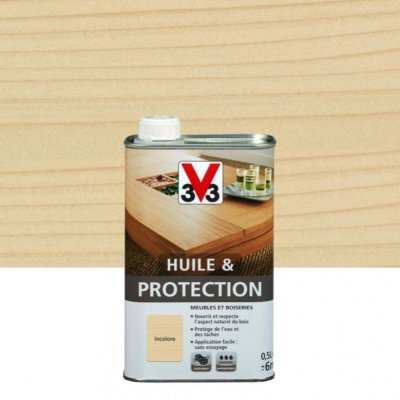 V33 Huile et protection meubles et boiseries  incolore mat 0 5L