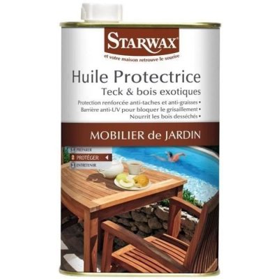 STARWAX Huile protectrice mobilier de jardin - teck et bois exotique - 1 L