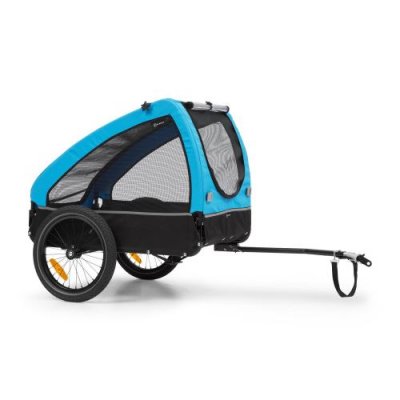 KLARFIT Husky Remorque de v&eacute;lo pour chien 250L 600D - toile Oxford bleue