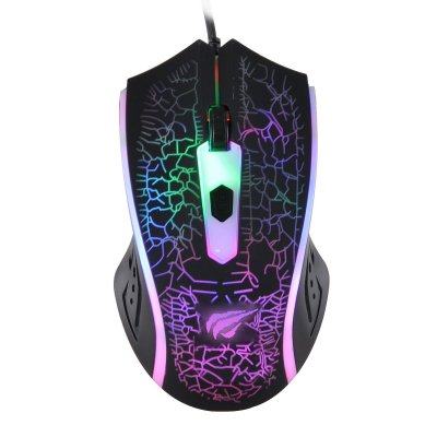 GAMENOTE HV-MS736 Souris gamer 4 boutons, 1200 DPI, optique, filaire USB, r&eacute;tro&eacute;clairage LED