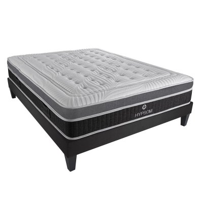 HYPSOM  - Ensemble ELEGANCE 140x200 cm - Matelas M&eacute;moire de forme + Sommier Bois - Ferme