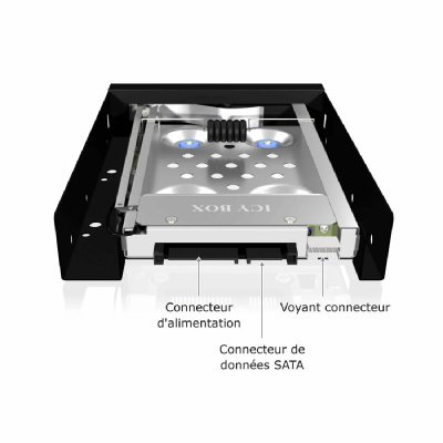 ICY BOX  IB-2217aStS Rack pour Disque Dur 2,5""/3,5"" SATA Noir