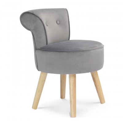IDMARKET ID MARKET - Fauteuil crapaud en velours gris