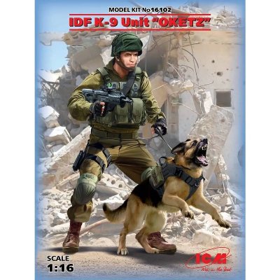 ICM Idf K-9 Unitz oketz With Dog - 1:16e - 