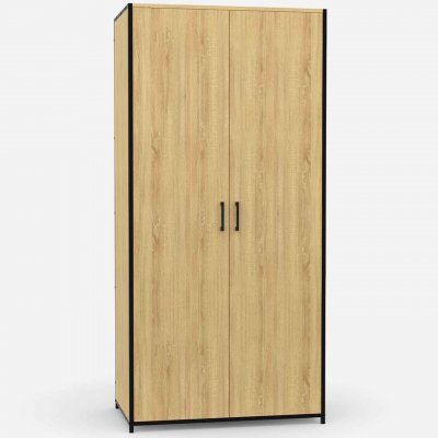 IDMARKET Armoire 2 portes DETROIT penderie 80 cm avec &eacute;tag&egrave;res rangement maxi capacit&eacute; 