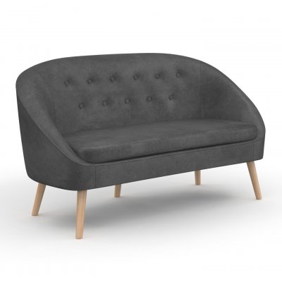 IDMARKET  - Canap&eacute; banquette en velours sonia gris - Gris