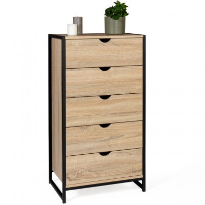 IDMARKET Chiffonnier 5 tiroirs DETROIT design industriel 