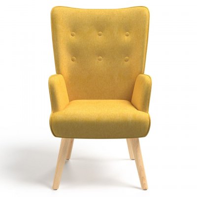 IDMARKET  - Fauteuil scandinave ivar en tissu jaune - Jaune