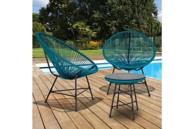 IDMARKET  FR40040253IDM Salon de Jardin Ronde R&eacute;sistant au Soleil Bleu
