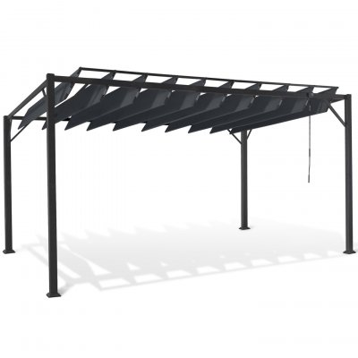 IDMARKET  - Pergola Lames orientables CEFALU 3x4 M Gris Anthracite