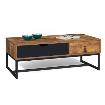 IDMarket - Table Basse Chicago 2 tiroirs Design Industriel