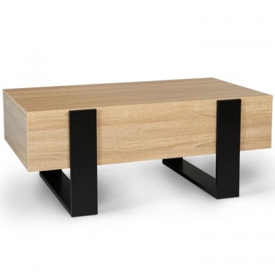 Idmarket - Table basse phoenix avec tiroirs 100 cm bois et noir - Noir