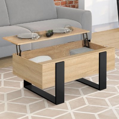 Idmarket - Table basse plateau relevable phoenix bois et noir - Noir