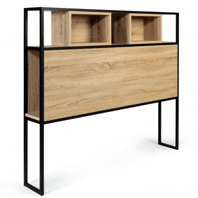 IDMARKET  - T&ecirc;te de lit detroit 145 cm design industriel - Naturel