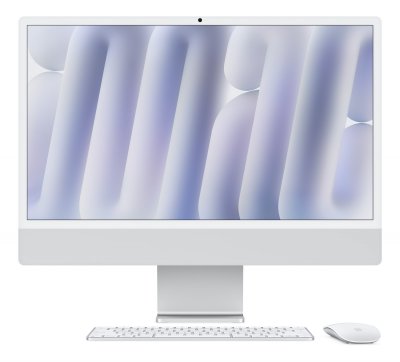 iMac 24'' ecran retina 4,5K 256G0 SSD 16 GO RAM Puce M4 CPU 8 coeurs GPU 8 coeurs Argent