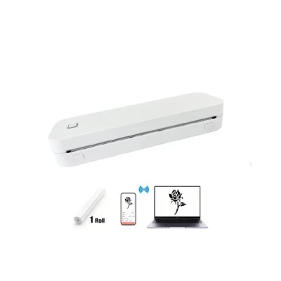 GENERIQUE Imprimante Thermique A4 Portable Imprimante sans Encre 304DPI Batterie 2600mAh Bluetooth/USB Blanc
