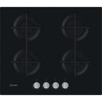 INDESIT  ING 61T/BK plaque Noir Int&eacute;gr&eacute; (placement) 59 cm Gaz 4 zone(s)
