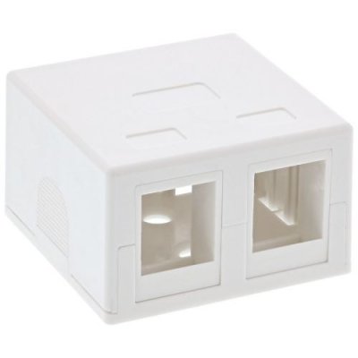 INLINE  76202B Bo&icirc;te de raccordement pour 2 Prises Keystone RJ45 Blanc
