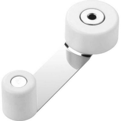 INOFIX  - But&eacute;e de porte / arr&ecirc;t tournant m&eacute;tallique blanc en blister