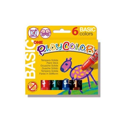 PLAYCOLOR Instant -  - gouache solide en stick - 6 couleurs - 10 g