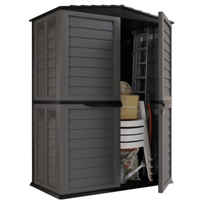 INTEC  - Abri de jardin Coffre de rangement Armoire d'ext&eacute;rieur Pr&eacute;mium 4 portes 151 x 83 x H200 cm